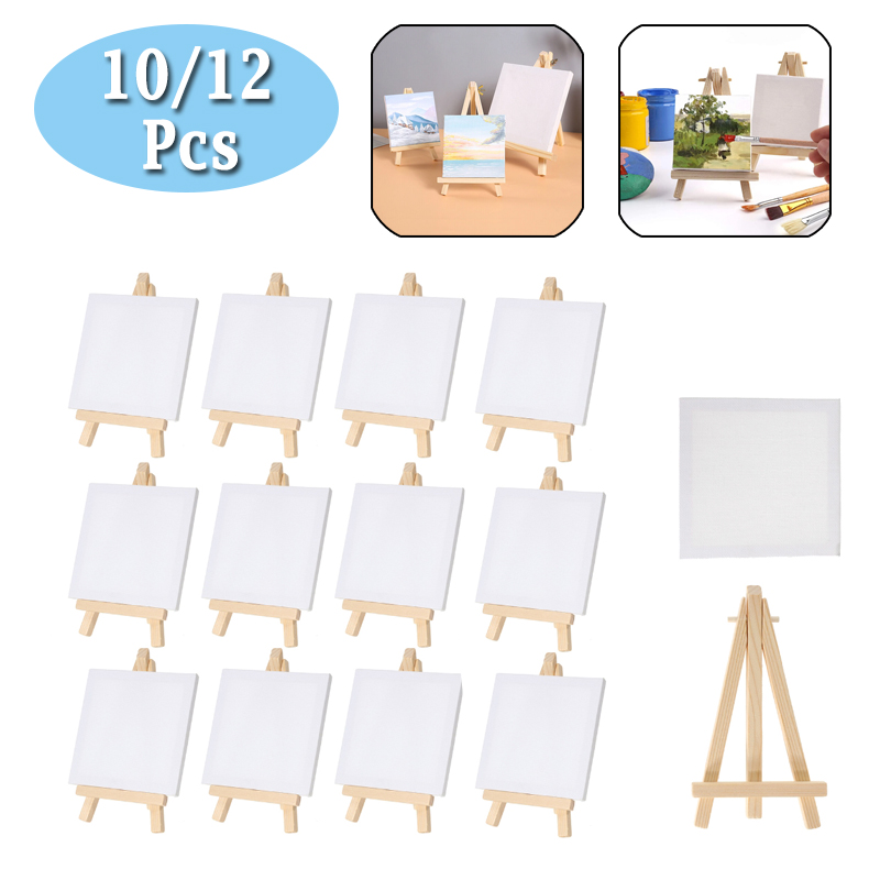 Kids Art Easel - 10/12개 미니 캔버스 및 이젤 세트,