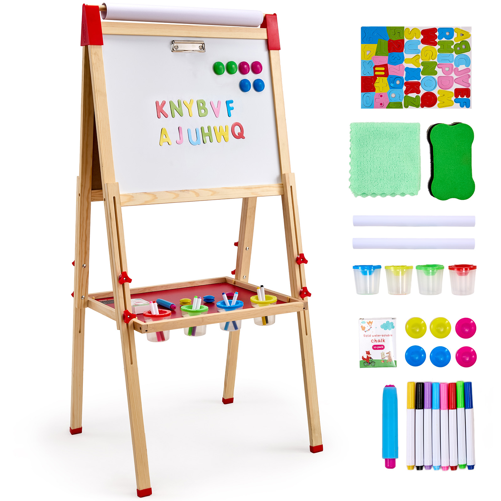 Kids Art Easel - SucceBuy 어린이 자기 드로잉 보드 나무