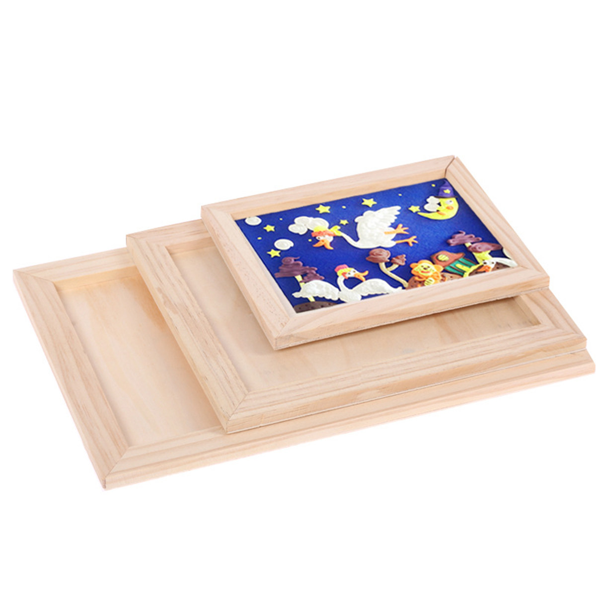 Kids Art Easel - 2Pcs 빈 나무 그림 프레임 세트