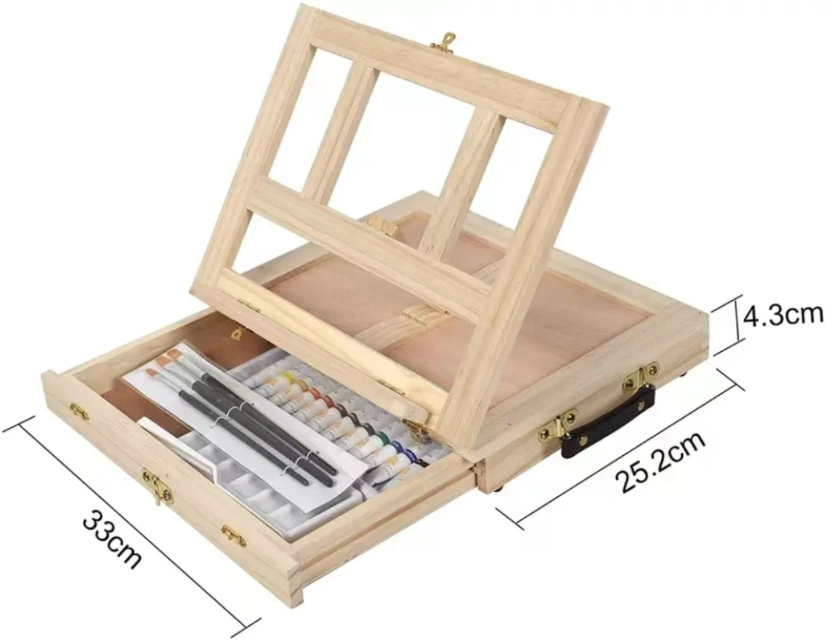 Kids Art Easel - 휴대용 나무 테이블 이젤, 예술가와 어린이를