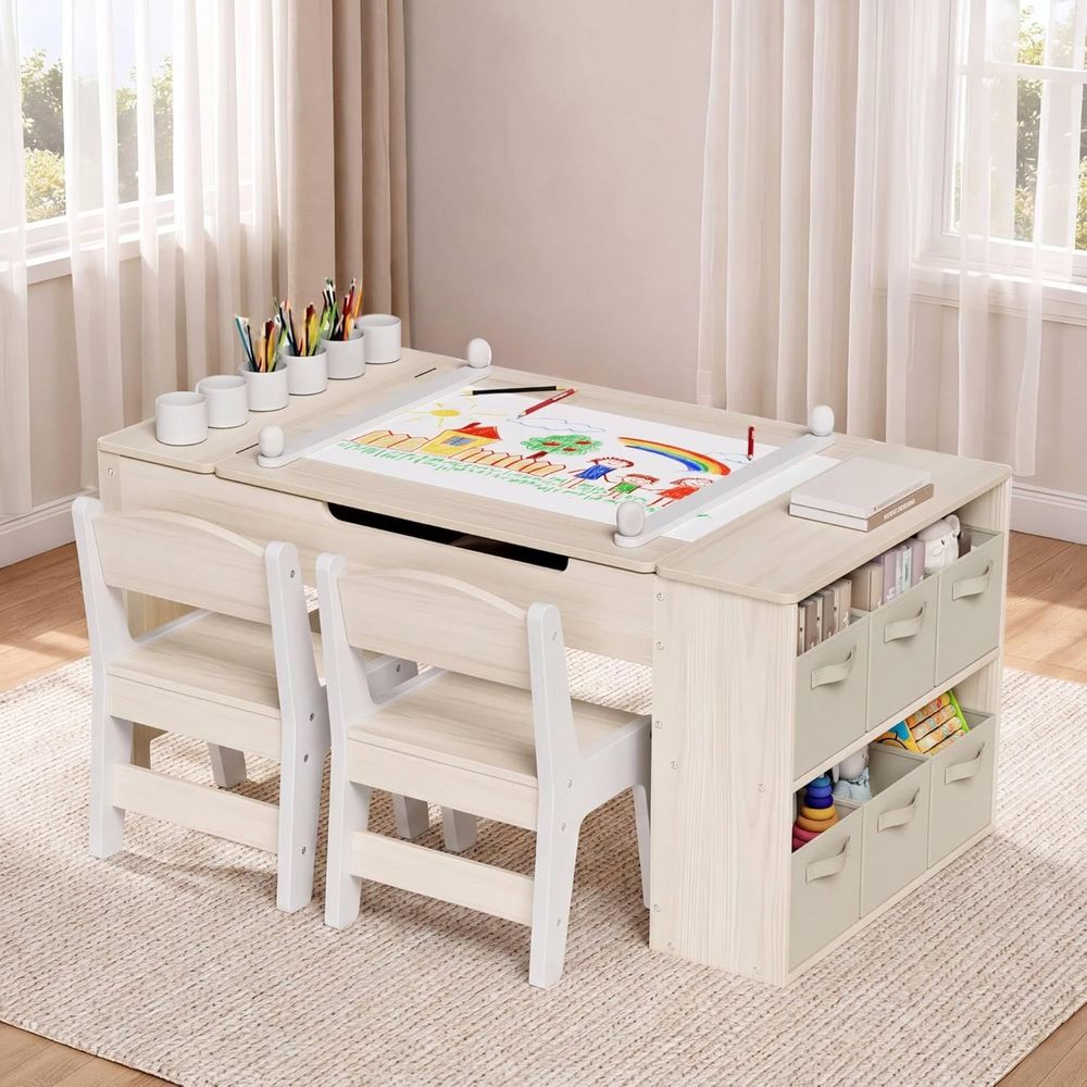 Kids Art Easel - 어린이용 미술 테이블 및 의자 세트,