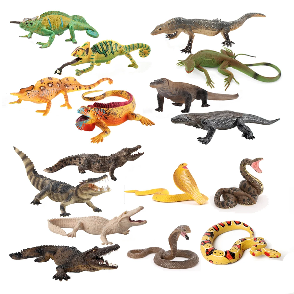 Kids Toys Reviews - 플라스틱 카멜레온 모델 장난감 이구아나 악어