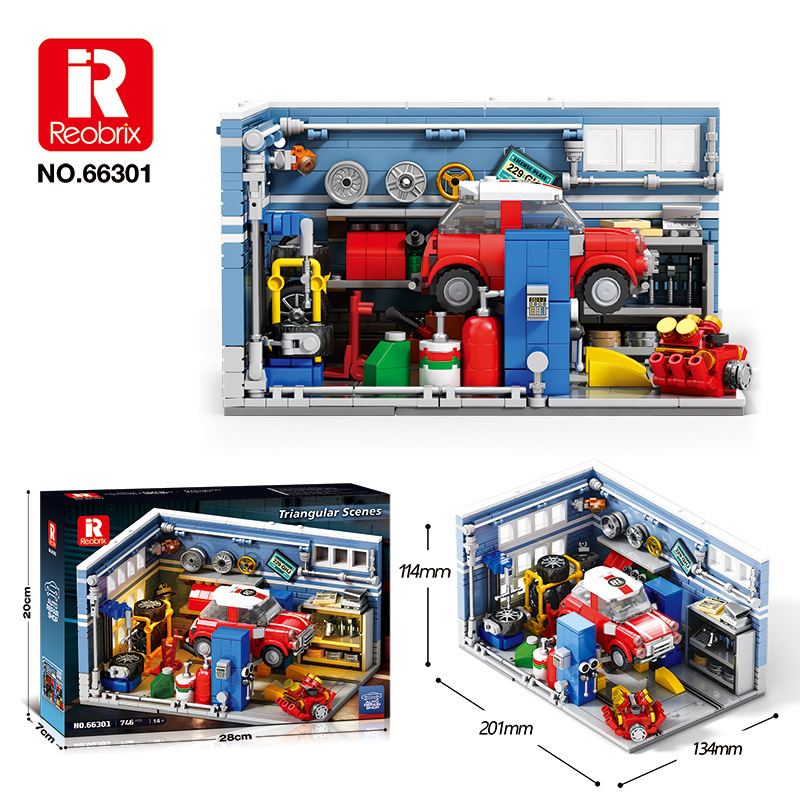 Kids Toys Shop - 자동차 수리점 벽돌 모델 자동차 삼각형