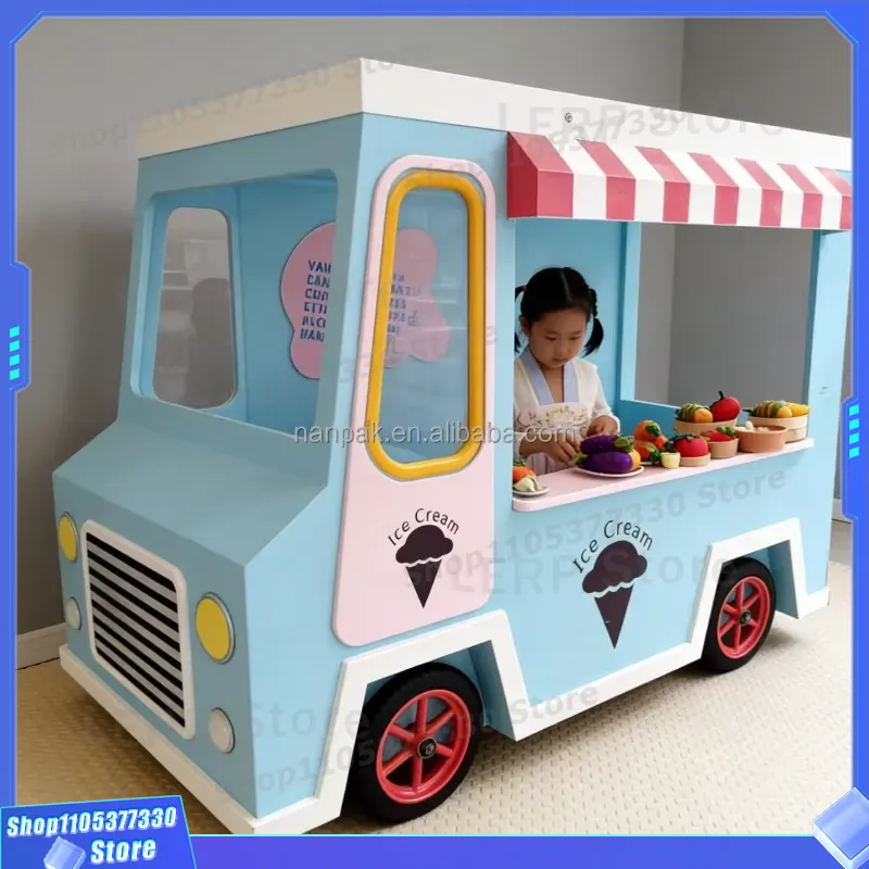 Kids Toys Mall - 어린이를 위한 바퀴 달린 나무 아이스크림
