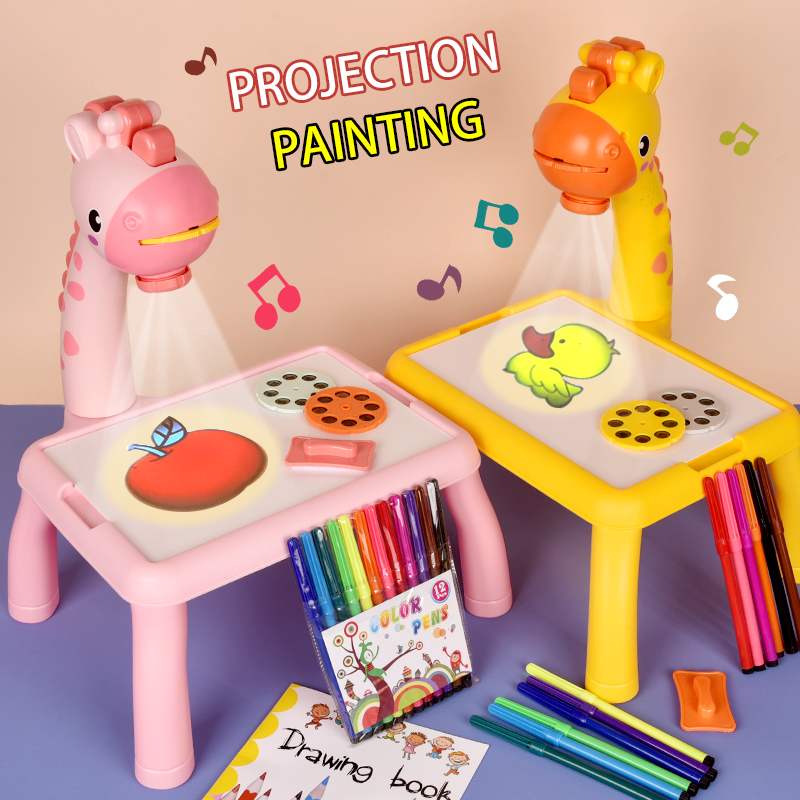 Kids Art Easel - 전기 사슴 프로젝션 드로잉 보드 다기능