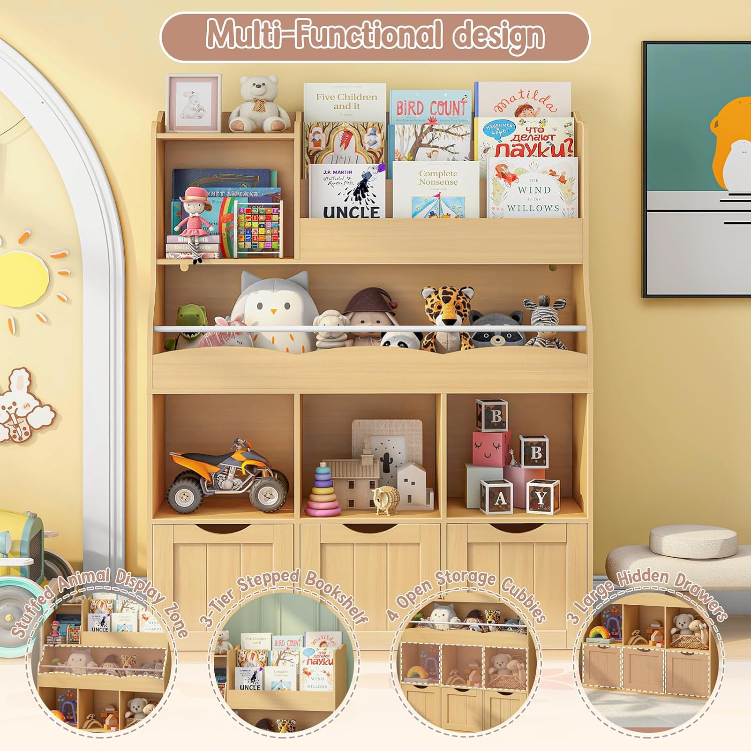 3단 이동식 서랍과 장난감 보관함이 있는 어린이용 원목 - Kids Toys Drawers 리뷰 및 가격