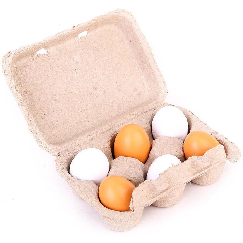 6Pcs 주방 나무 인공 계란 세트 DIY 장난감 아기 - Kids Toys Play Egg 리뷰 및 가격