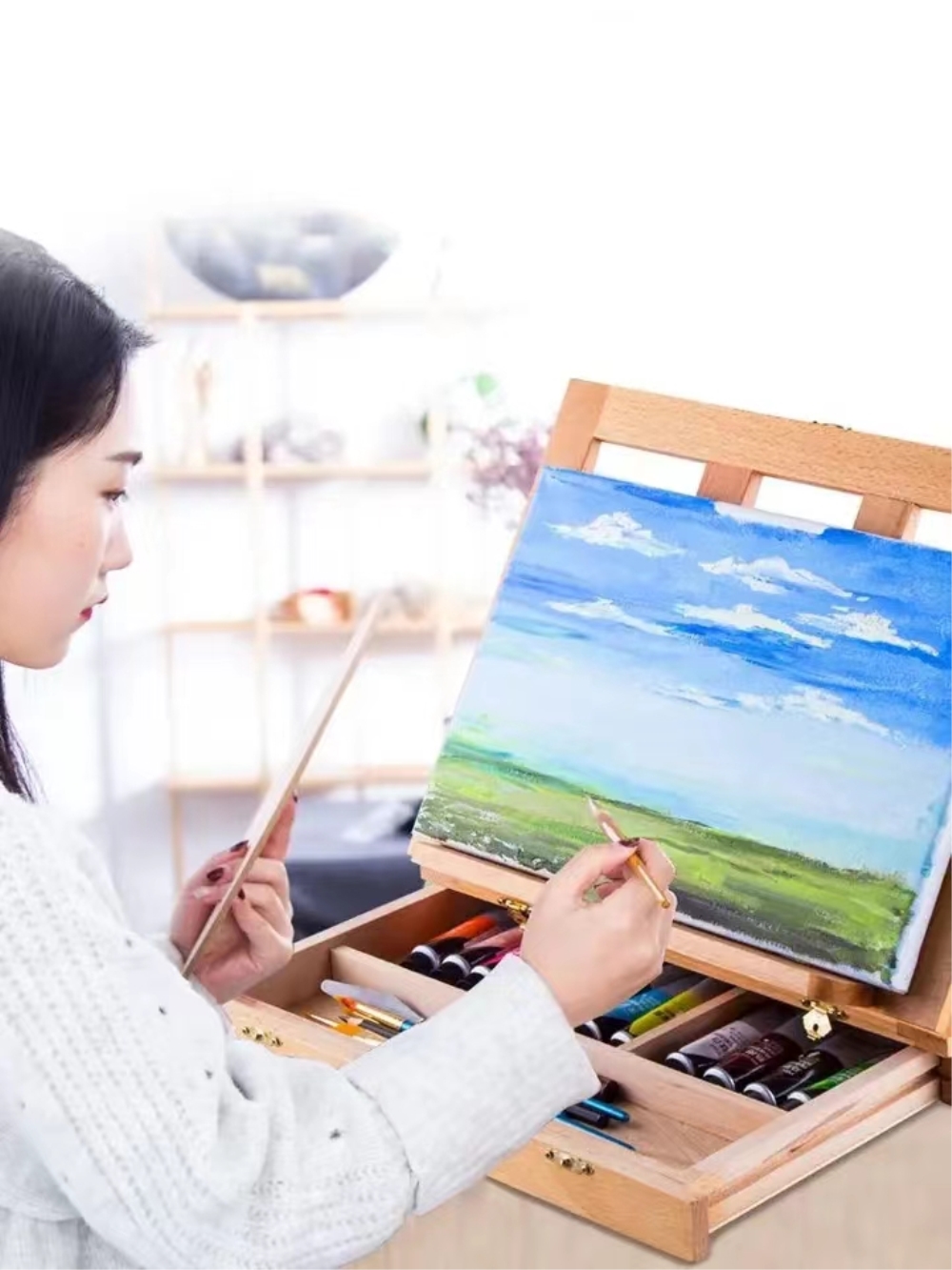 예술가와 어린이를위한 휴대용 나무 테이블 이젤 스케치  - Kids Art Easel 리뷰 및 가격