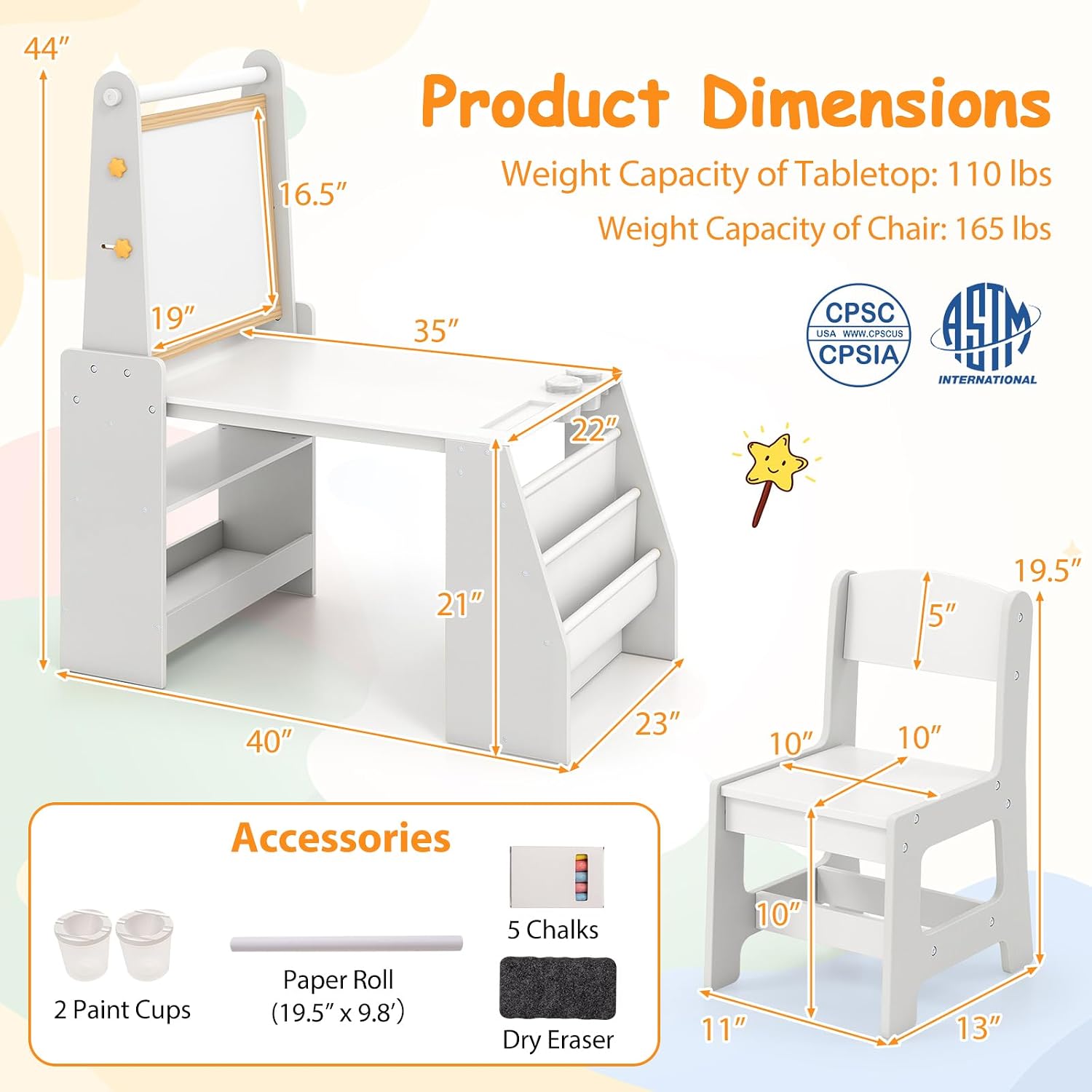 어린이 미술 테이블 & 의자 세트 4-in-1 나무 이 - Kids Art Easel 리뷰 및 가격