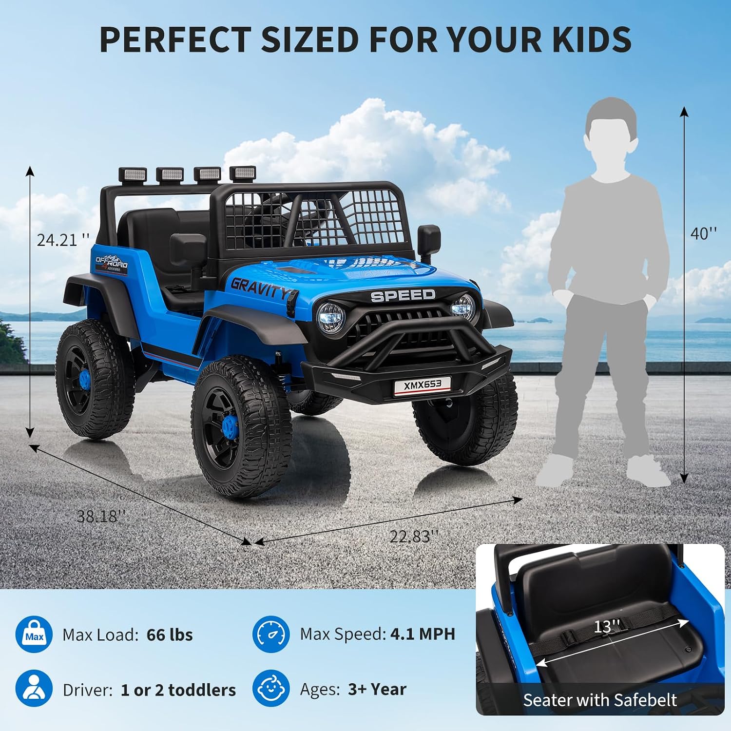 12V 어린이용 전동 싱글 시트 지프, 4.5AH 배터 - Kids Toys Jeep 리뷰 및 가격