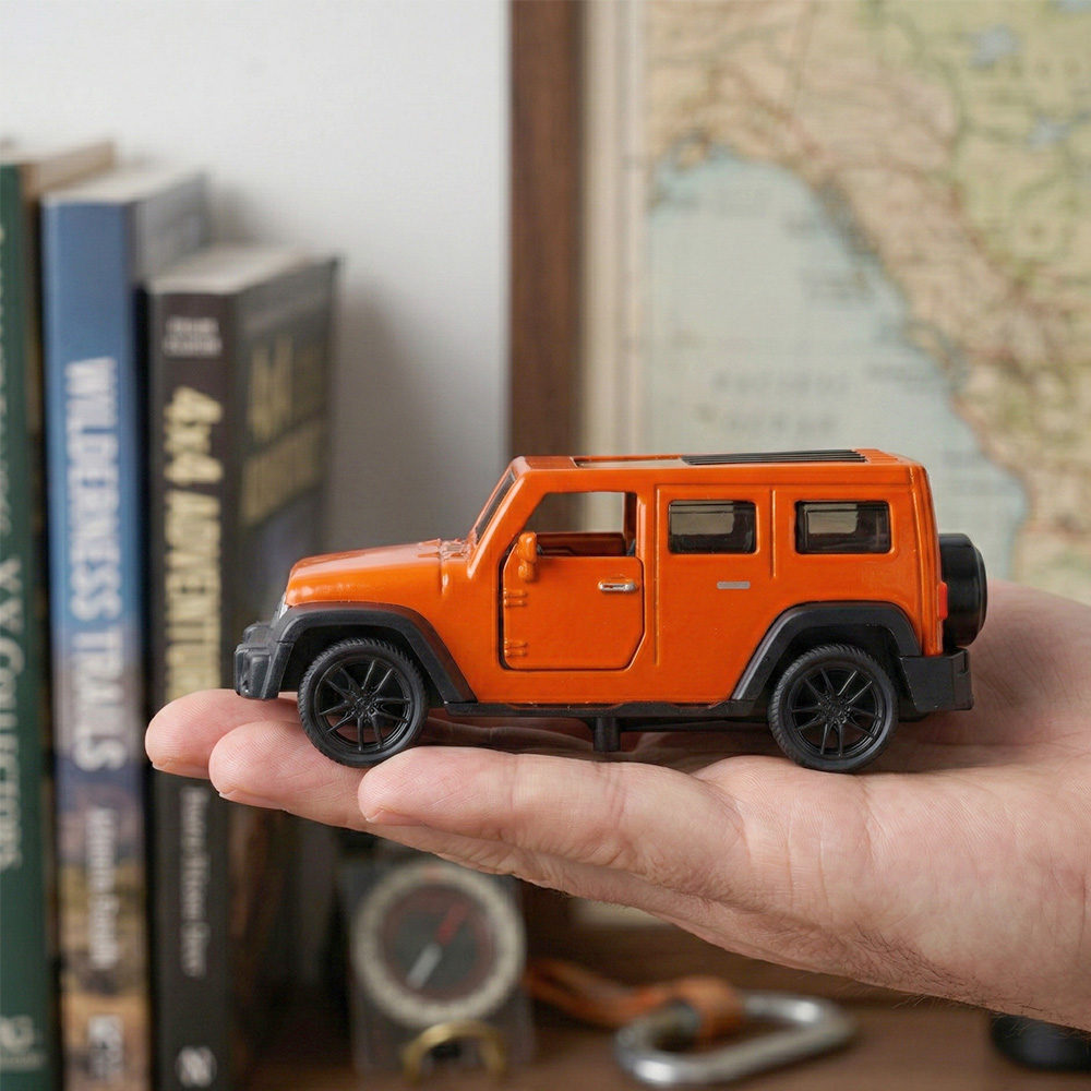 1:43 오렌지색 지프 랭글러 다이캐스트 모델, 개폐  - Kids Toys Jeep 리뷰 및 가격
