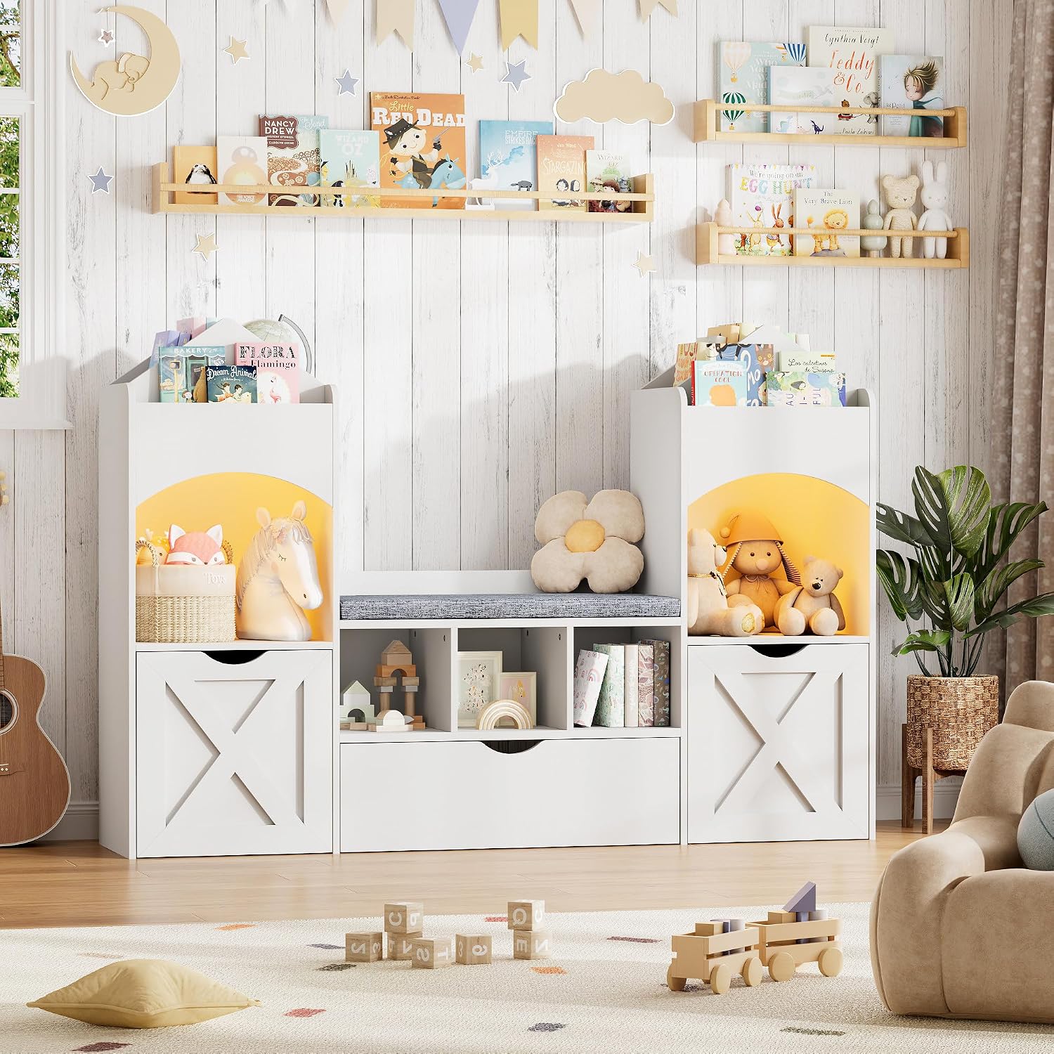 캐슬 모양 어린이 책꽂이 독서 공간 화이트 장난감 수납 - Kids Toys Drawers 리뷰 및 가격