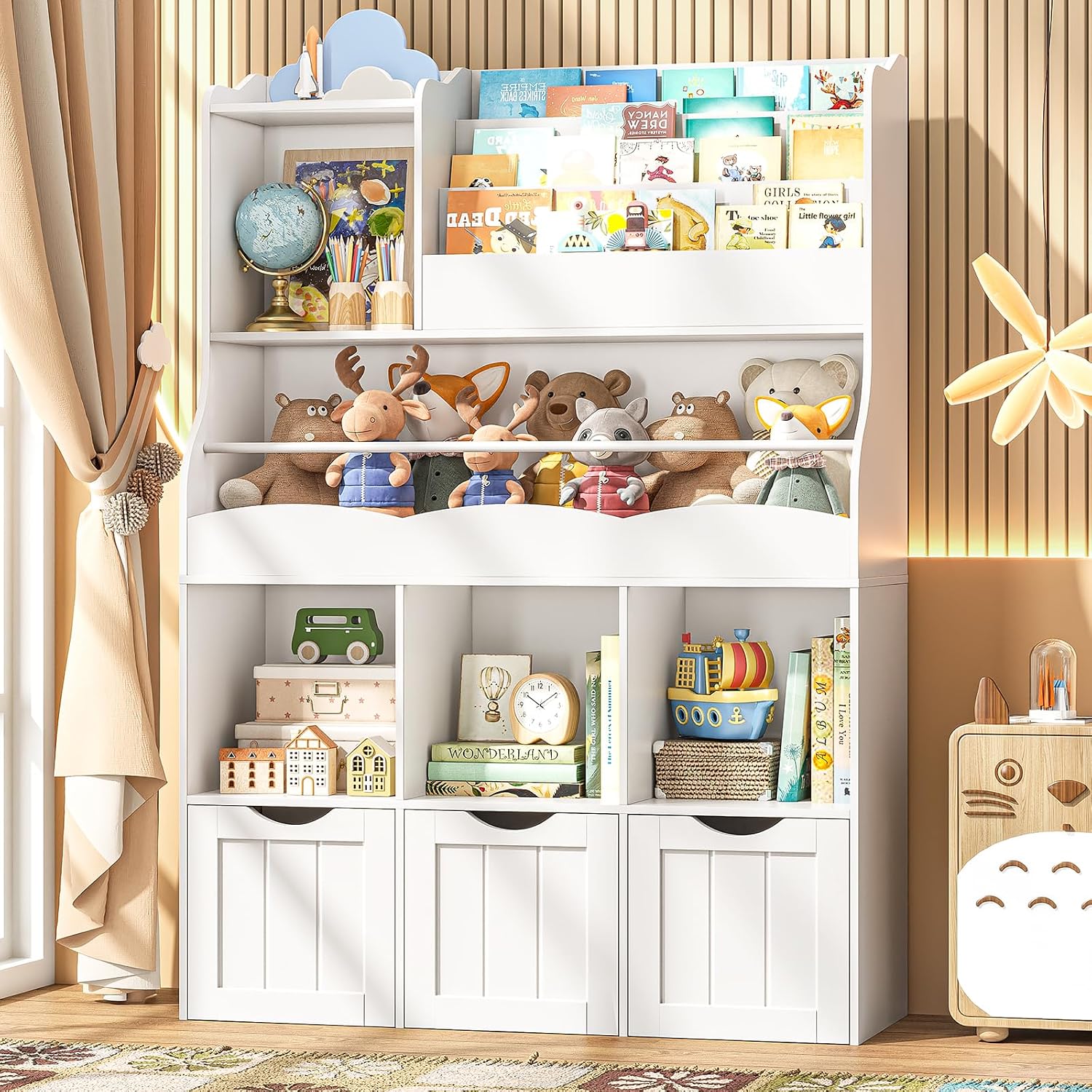 51.18인치 3단 선반 및 3개 서랍이 있는 어린이용 - Kids Toys Drawers 리뷰 및 가격