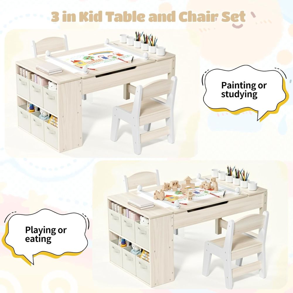 어린이용 미술 테이블 및 의자 세트, 유아용 크래트 책 - Kids Art Easel 리뷰 및 가격