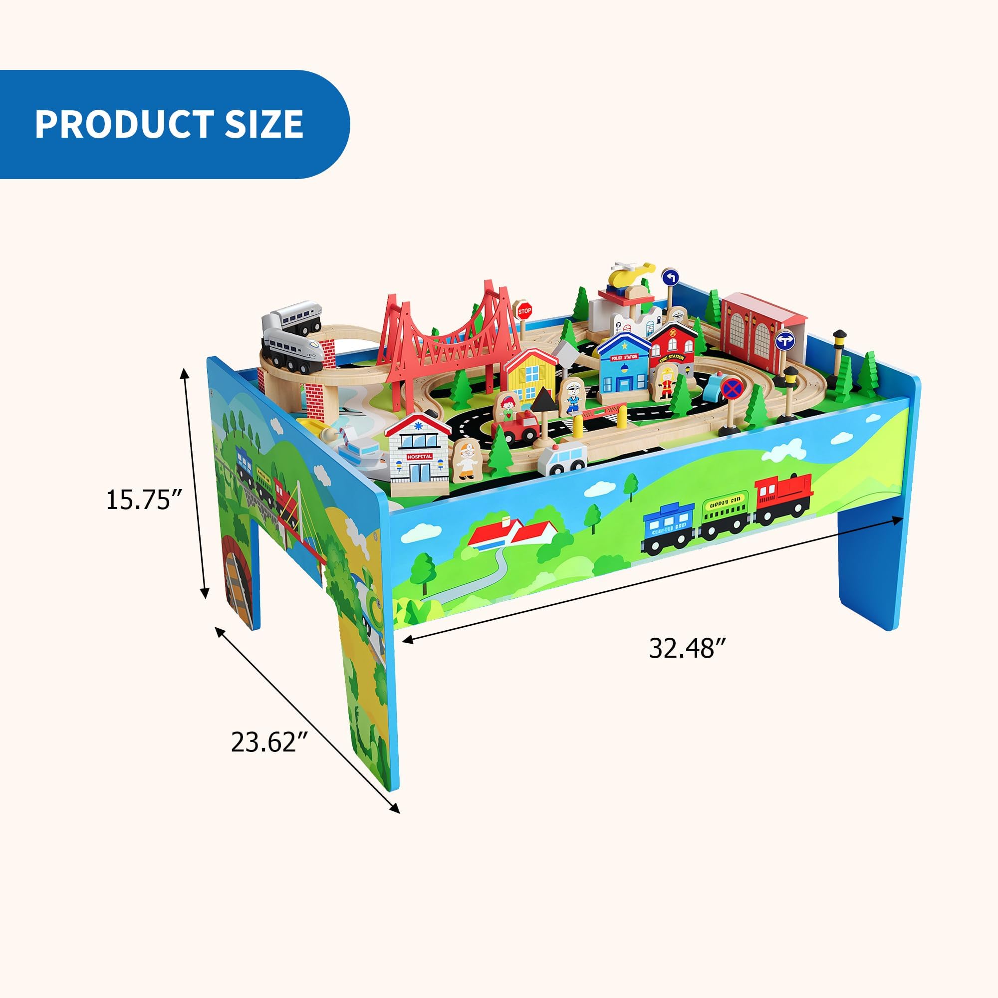78피스 4-in-1 어린이용 나무 기차 테이블 세트, - Kids Art Easel 리뷰 및 가격