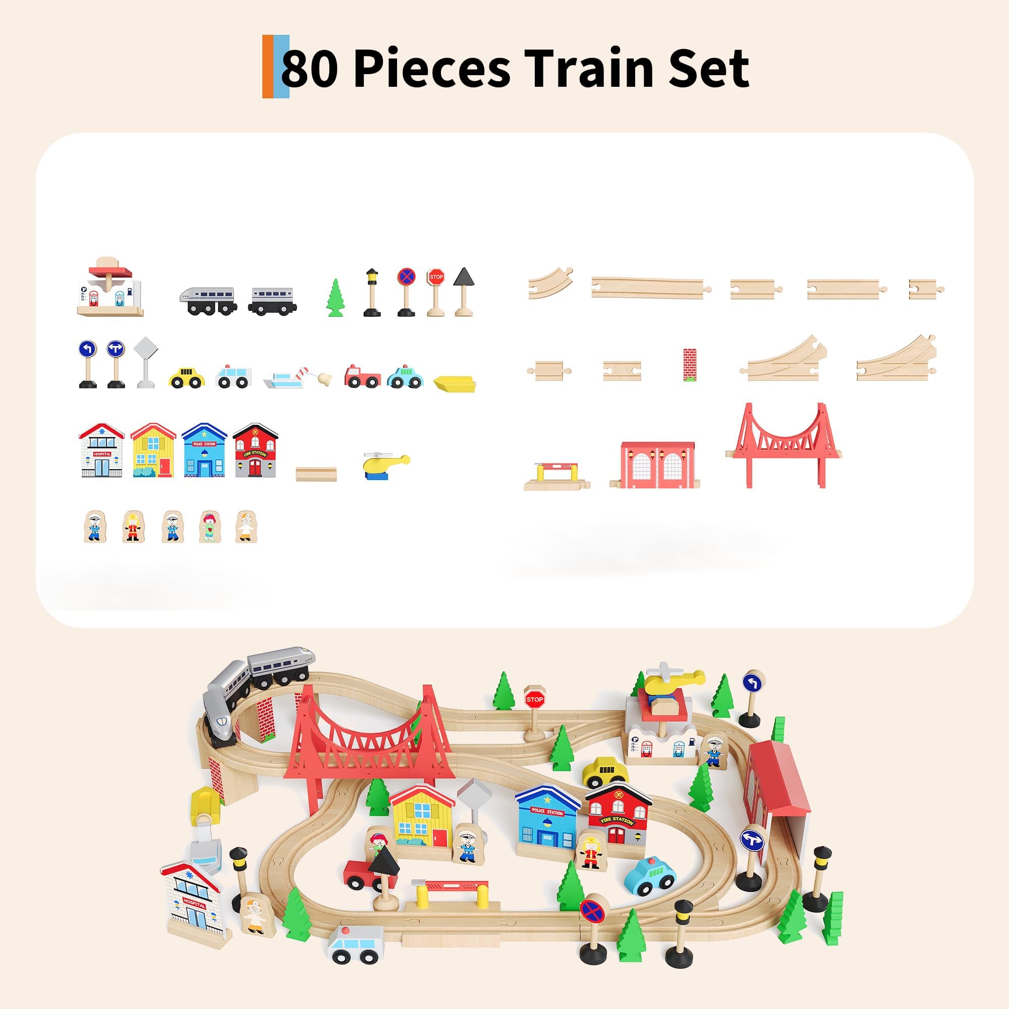 78피스 4-in-1 어린이용 나무 기차 테이블 세트, - Kids Art Easel 리뷰 및 가격