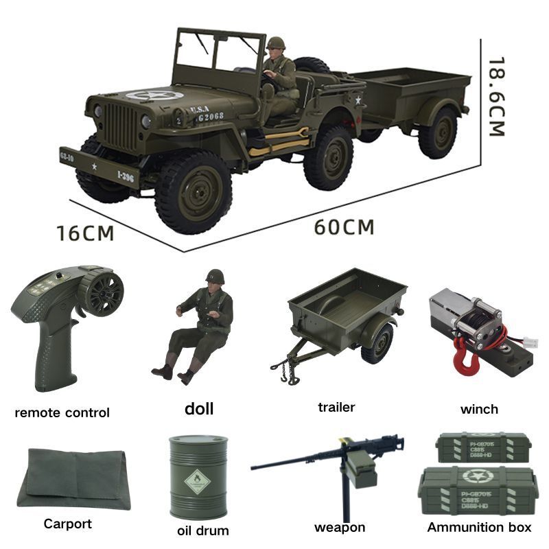 JJRC C8815 RC 자동차 1941 JEEP WI - Kids Toys Under $10 리뷰 및 가격