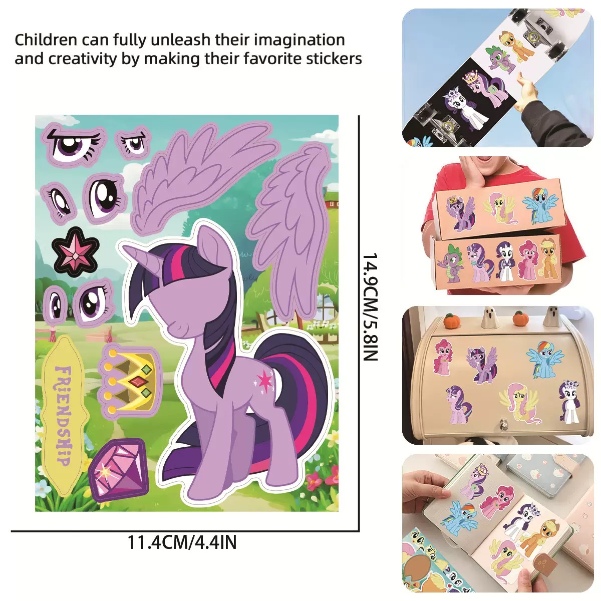 8/16PCS 마이 리틀 포니 스티커 만화 얼굴 만들기 - Kids Toys Png 리뷰 및 가격