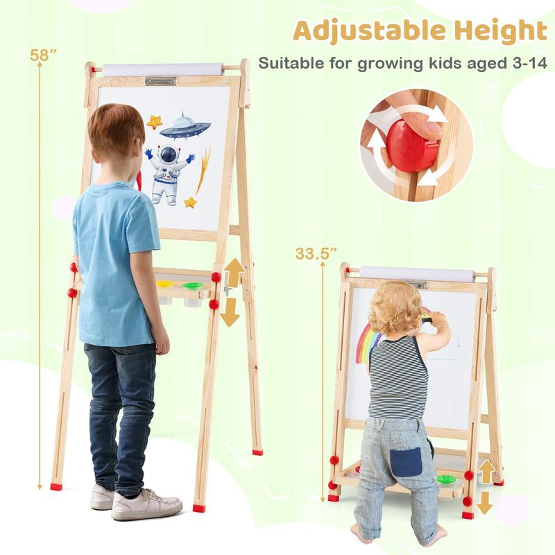 3-in-1 양면 접이식 나무 어린이 미술 이젤 (종이 - Kids Art Easel 리뷰 및 가격