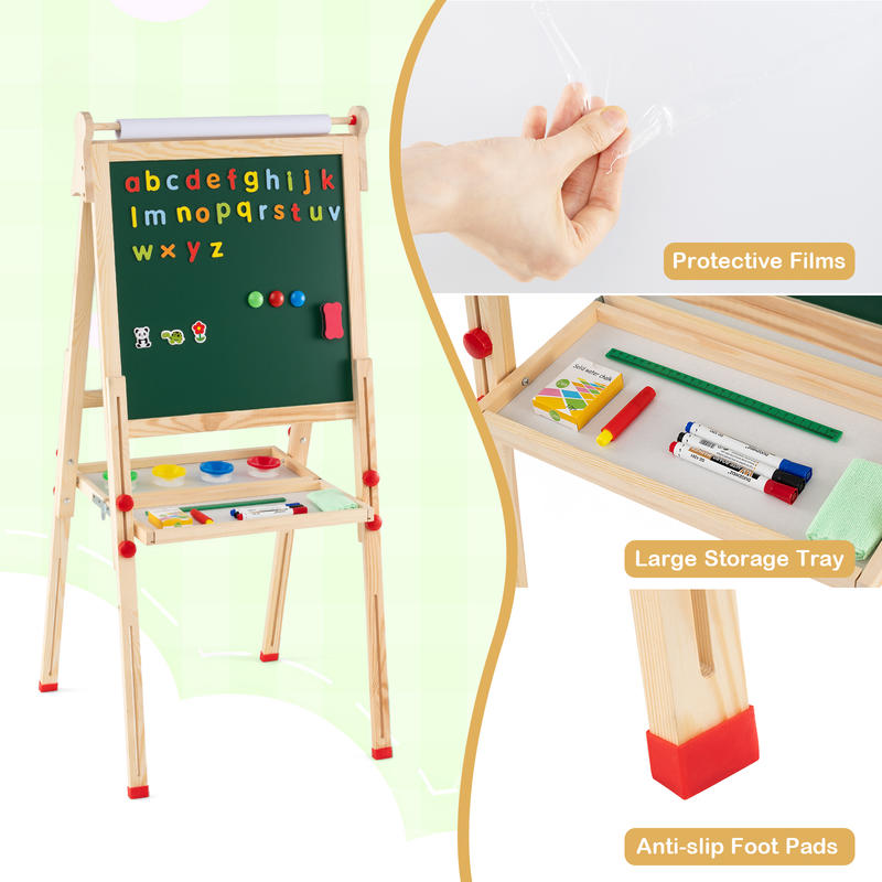 3-in-1 양면 접이식 나무 어린이 미술 이젤 (종이 - Kids Art Easel 리뷰 및 가격