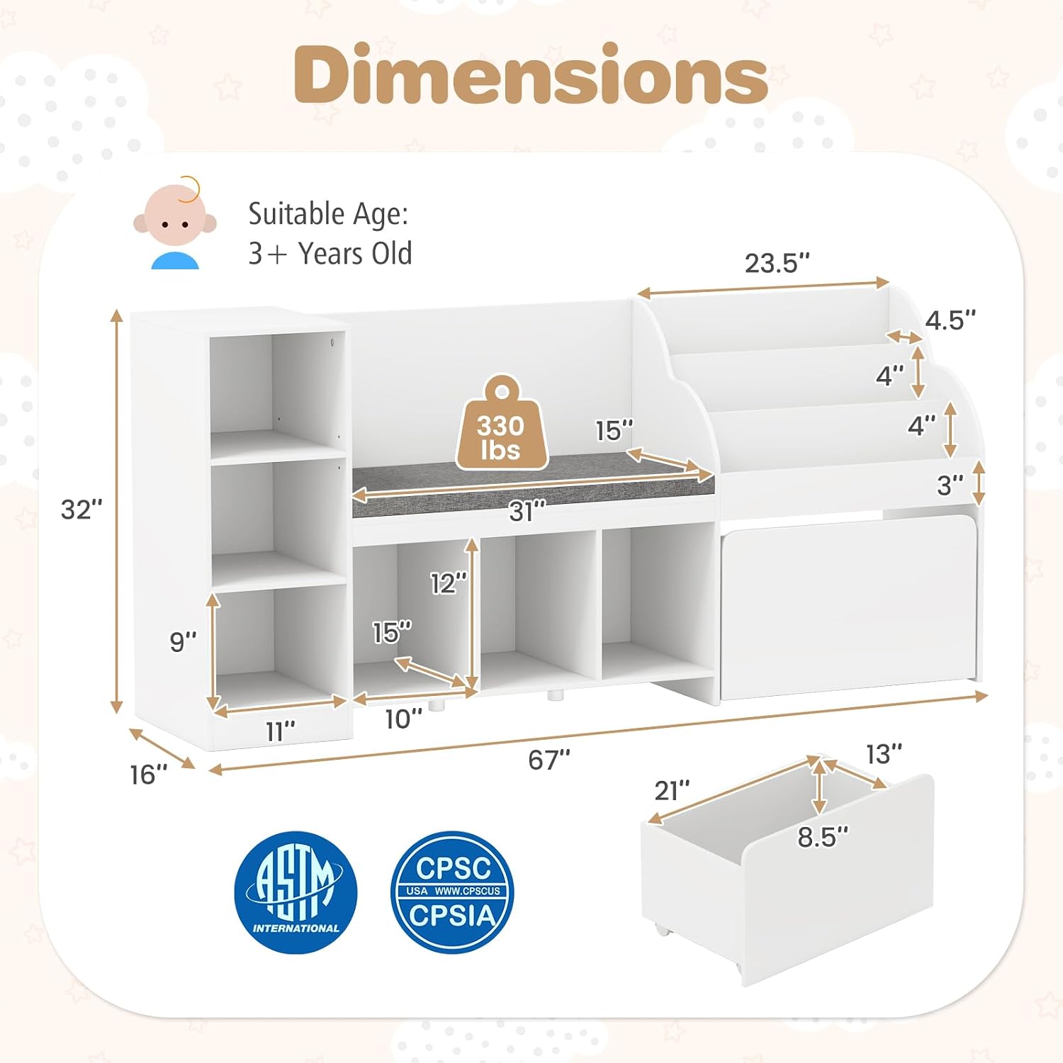 어린이 책꽂이 독서 공간 & 시트 쿠션, 바퀴 달린 장 - Kids Toys Drawers 리뷰 및 가격