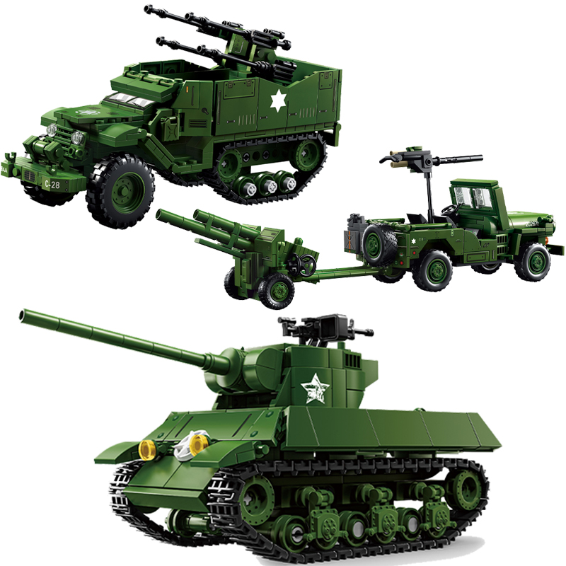 미군 탱크 시리즈 빌딩 블록 M16 하프트랙 차량 블록 - Kids Toys Jeep 리뷰 및 가격