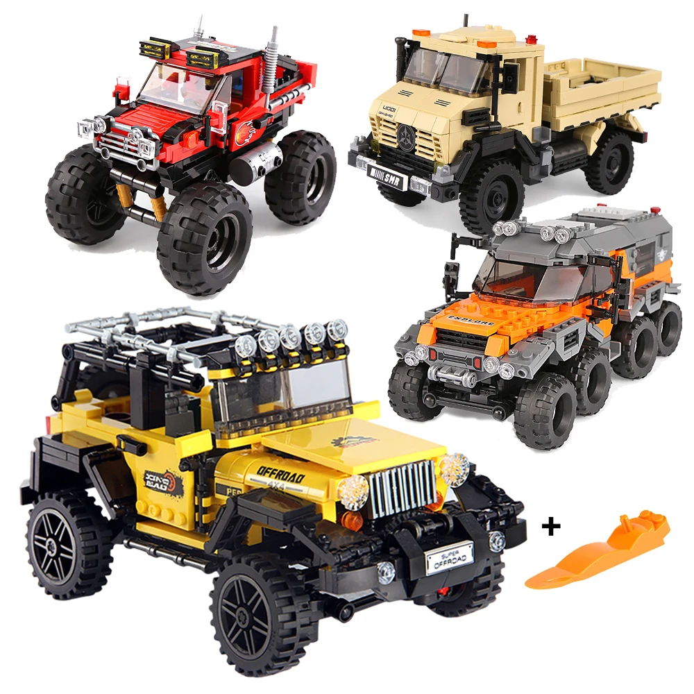 DIY 자동차 트럭 빌딩 블록 세트 장난감 자기 조립  - Kids Toys Jeep 리뷰 및 가격
